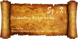 Szakmáry Krisztián névjegykártya
